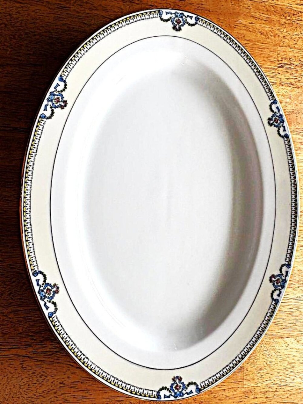 Vintage 1920s Noritake 14" Beaumont Oval Serving Platter - Art Deco Gold Trim